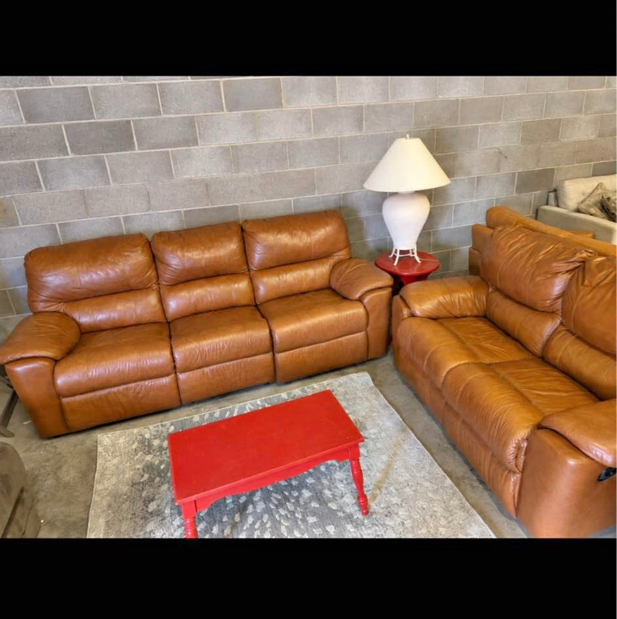 🛋️ Leather Reclining Sofa & Loveseat Set