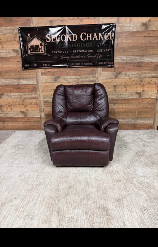 Chocolate leather recliner