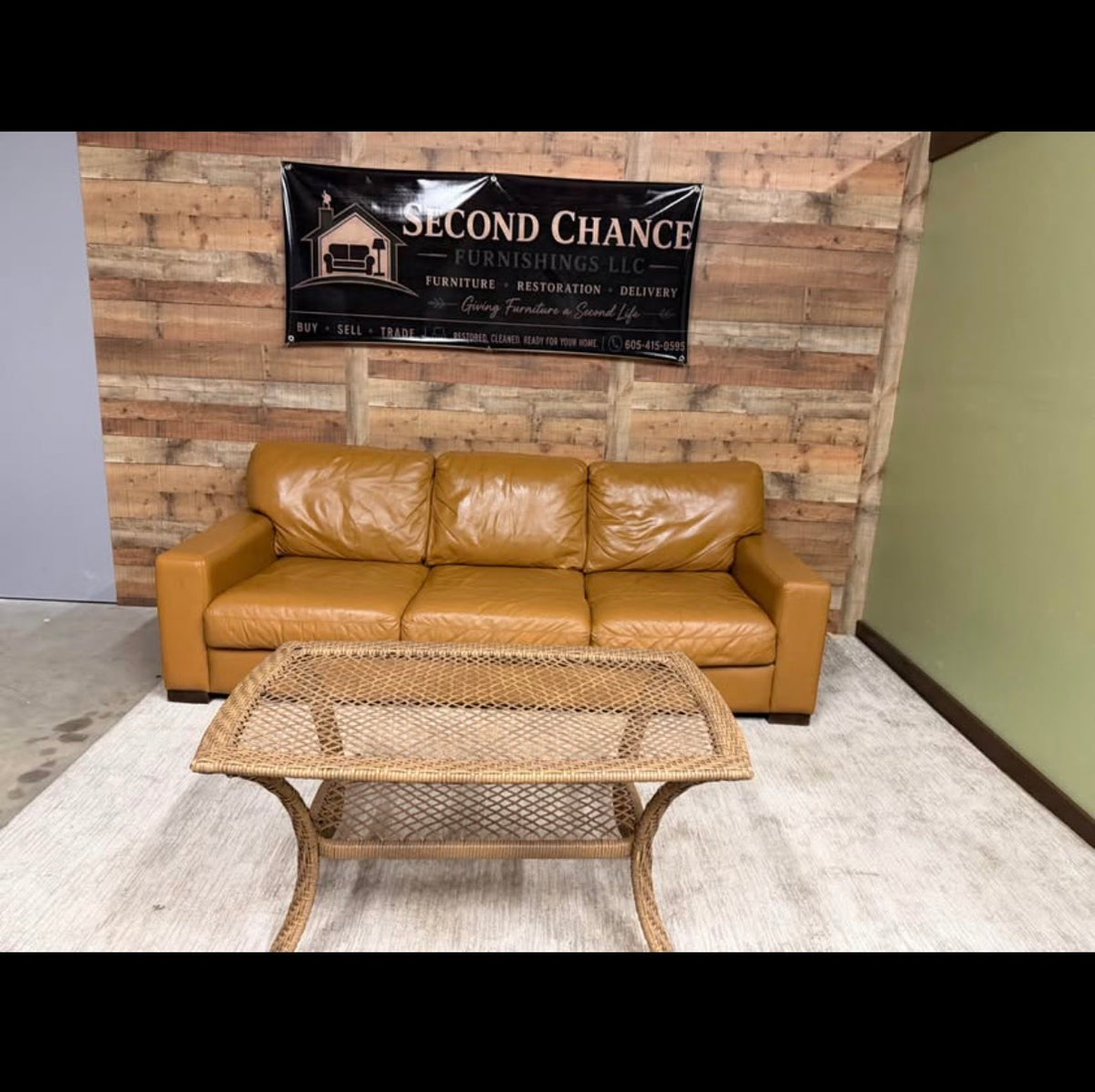 🛋️ Genuine Leather Sofa