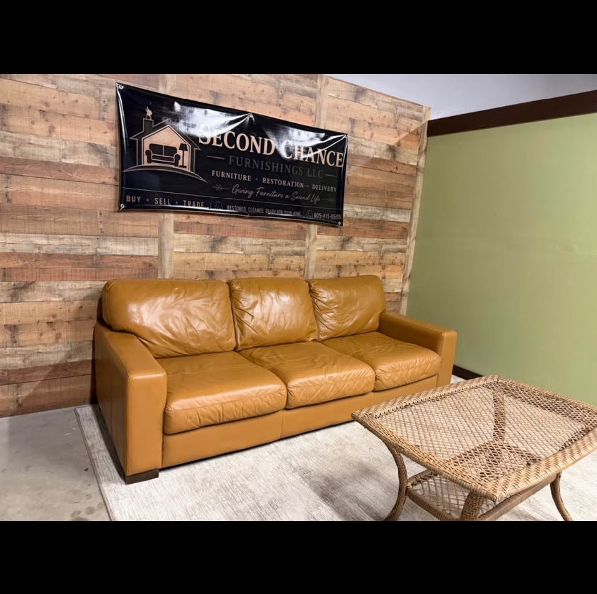 🛋️ Genuine Leather Sofa